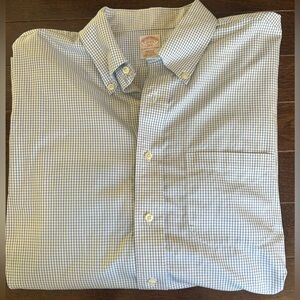 Brooks Brothers Non Iron Button Down - White + Blue Checks